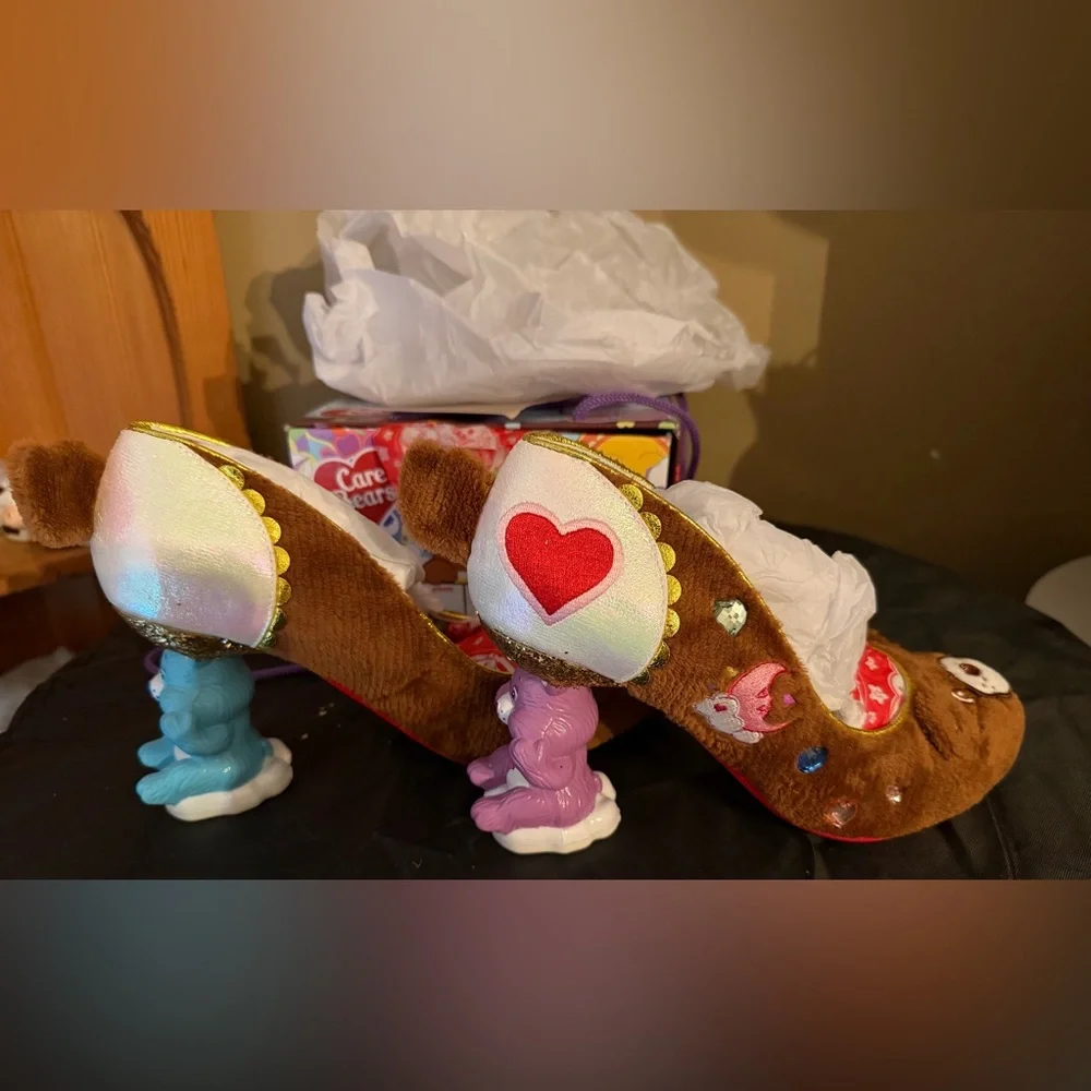 Irregular Choice Tenderheart Cuddles Carebear Statement Heels, Brown 9/40.